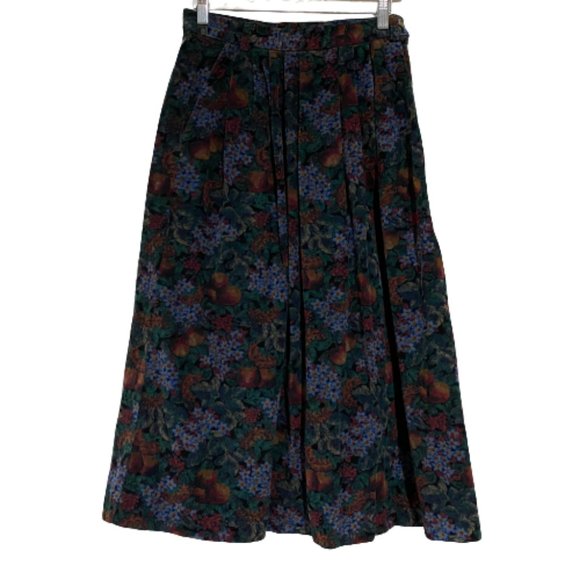 L.L. Bean Dresses & Skirts - Vintage Inspired LL Bean Corduroy A-Line Skirt Multicolored Floral Pattern Sz 6